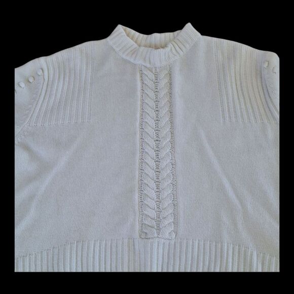 NOTSHY Cashmere France Sweater Jumper Nupp Stitch Cable Knit Cream L Relaxed Fit - Picture 1 of 16
